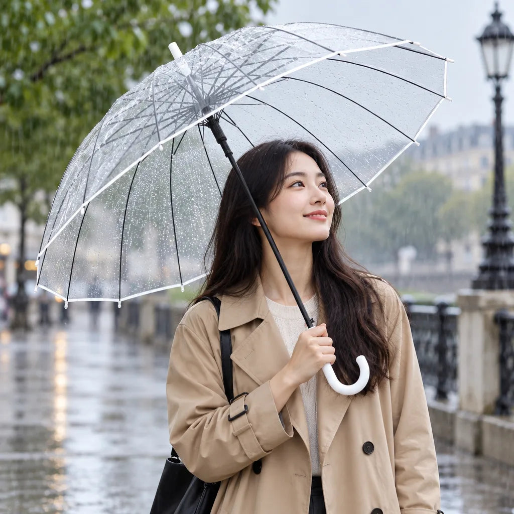 Parapluie transparent coupe vent