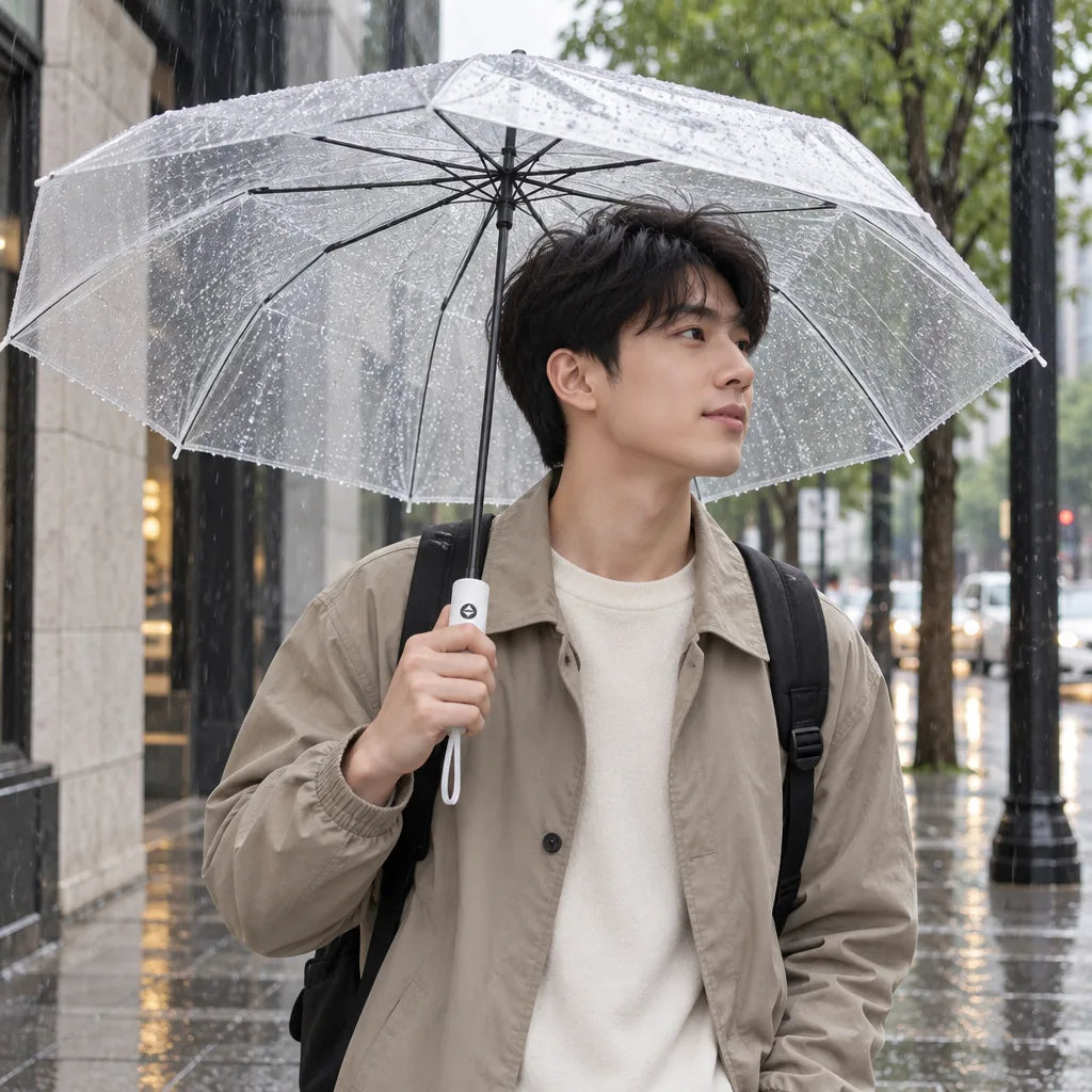parapluie pliant automatique transparent