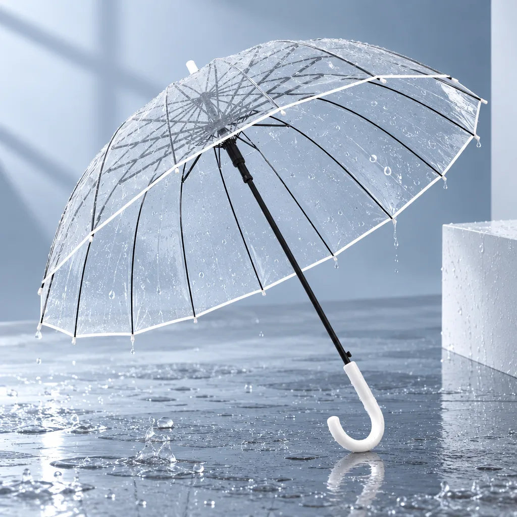 Parapluie transparent coupe vent
